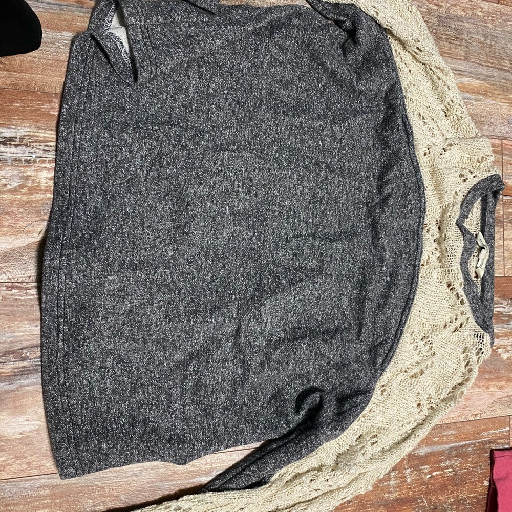 Lace sleeve sweater